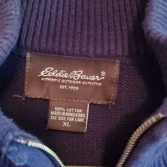 Eddie Bauer Quarter Zip Men's Sweater - Picture 2 of 3